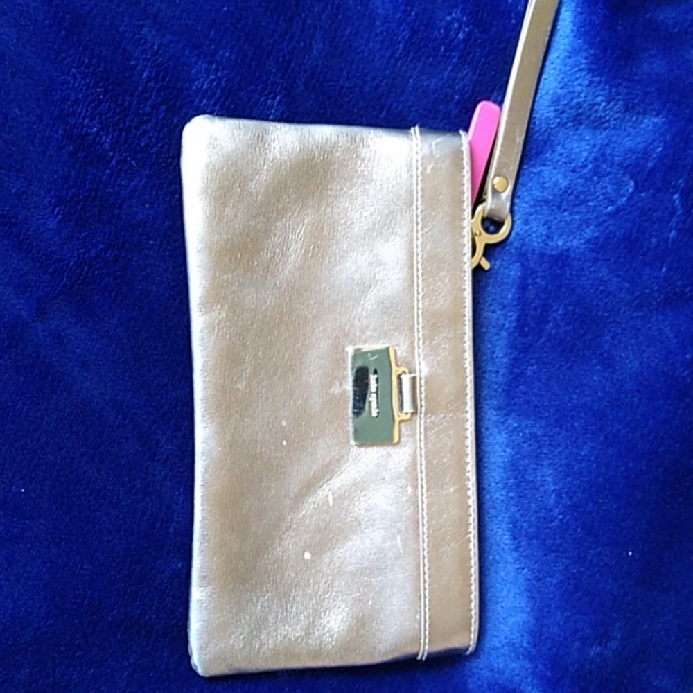 Kate Spade metallic clutch purse with wristband